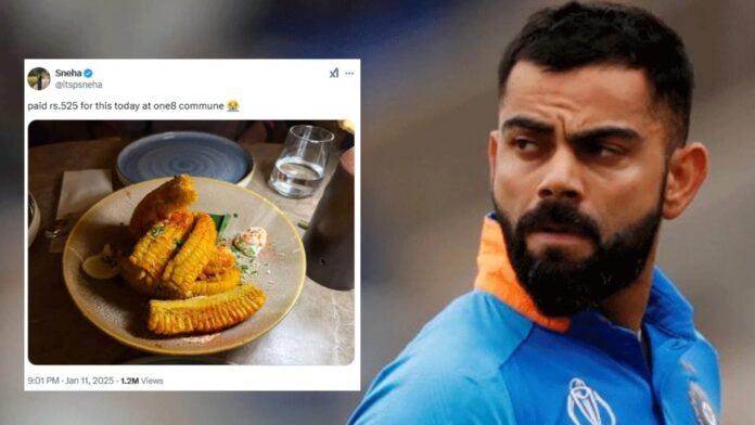 Virat Kohli के रेस्तरां ने सोशल मीडिया पर मचाया बवाल, 525 रुपये का मिला उबला हुआ भुट्टा
