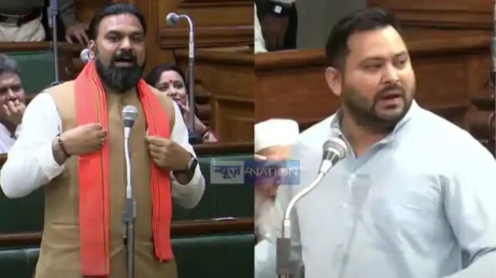 बिहार विधानसभा में हंगामा, तेजस्वी यादव और सम्राट चौधरी के बीच तीखी नोकझोंक, नीतीश कुमार से भी हुई बहस बिहार विधानसभा में हंगामा, तेजस्वी यादव और सम्राट चौधरी के बीच तीखी नोकझोंक, नीतीश कुमार से भी हुई बहस