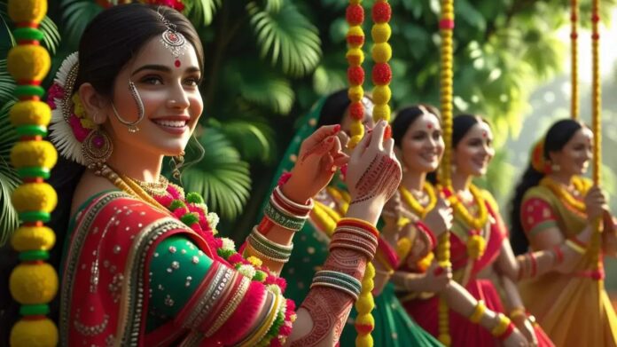 Hariyali Teej: हरीयाली तीज पर हरी चूड़ियों का खास महत्व, जानें त्यौहार की सांस्कृतिक और आध्यात्मिक झलक Hariyali Teej: हरीयाली तीज पर हरी चूड़ियों का खास महत्व, जानें त्यौहार की सांस्कृतिक और आध्यात्मिक झलक