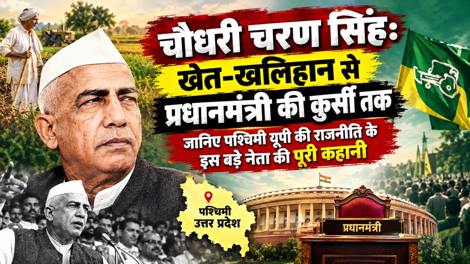 चौधरी चरण सिंह: खेत-खलिहान से प्रधानमंत्री की कुर्सी तक, जानिए पश्चिमी यूपी की राजनीति के इस बड़े नेता की पूरी कहानी